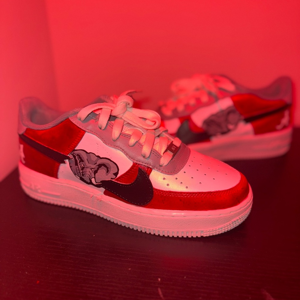 Custom Alabama Crimson Tide Nike Air Force 1 W Sz 8.5/ Y7 - Picture 9 of 9